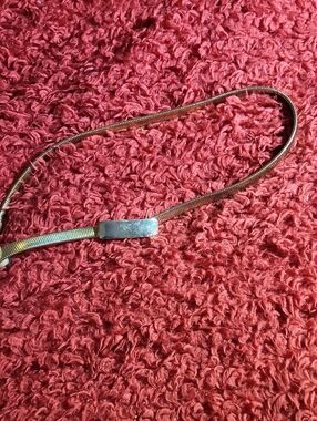 Vintage Gold-Tone Stretch Belt with Rectangular Accent